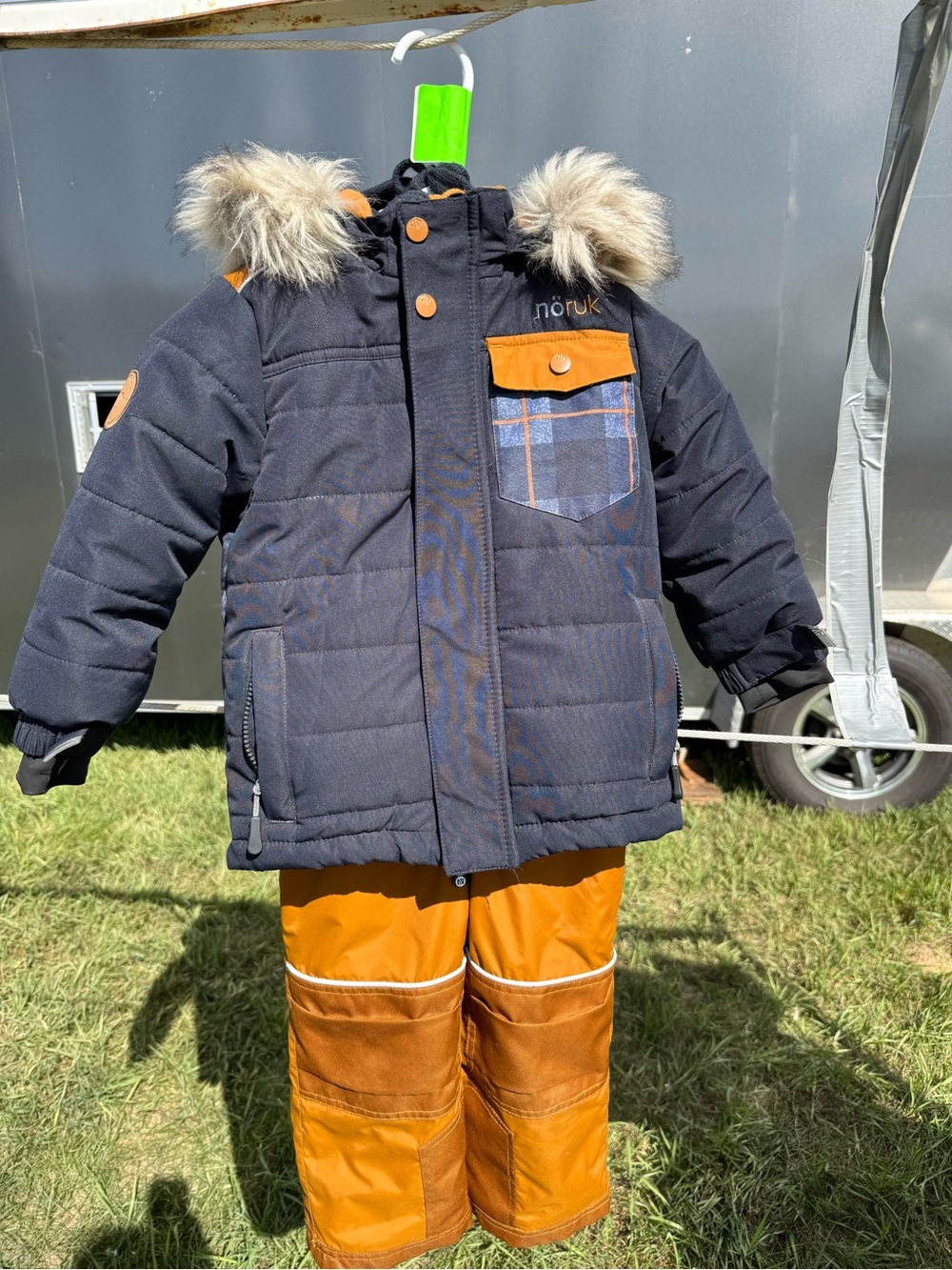 NOR Kids Navy and Orange Winter Snow Jacket and Pants Set